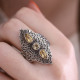 Bague en argent et citrine