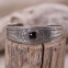 Bracelet rigide en argent et onyx