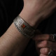 Bracelet rigide en argent et cornaline