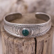 Bracelet rigide en argent et agate verte