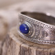 Bracelet rigide en argent et lapis lazuli