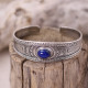 Bracelet rigide en argent et lapis lazuli