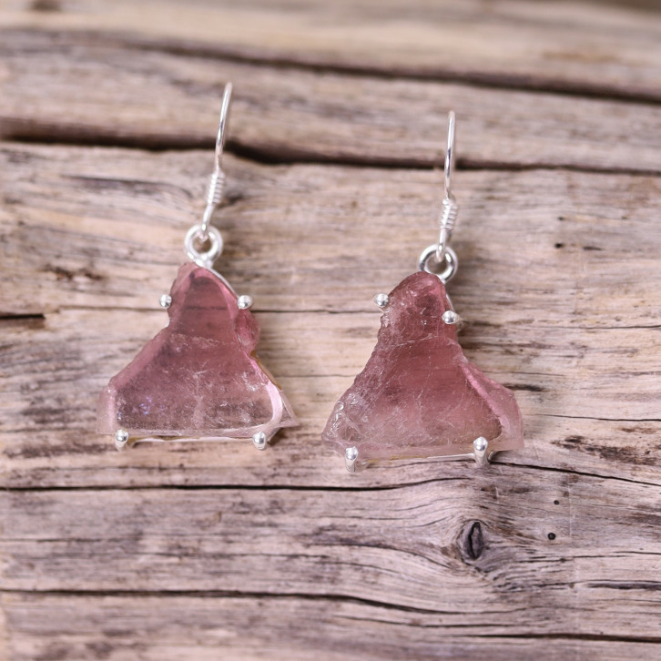 Boucles d'oreilles en argent et tourmaline