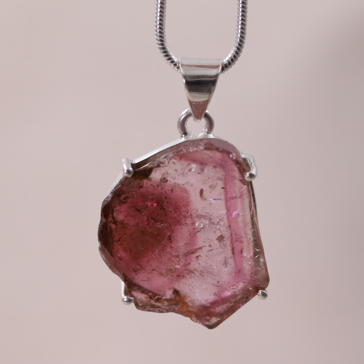 Pendentif en argent et tourmaline