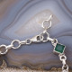 Bracelet en argent et agate verte