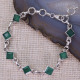 Bracelet en argent et agate verte