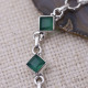 Bracelet en argent et agate verte