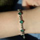 Bracelet en argent et agate verte