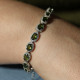 Bracelet d'exception en argent avec diopside chrome et zirconium