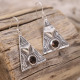 Boucles d'oreilles en argent et quartz fumé