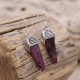 Boucles d'oreilles en argent et rubis zoïsite