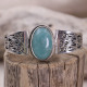 Bracelet rigide en argent et amazonite