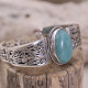 Bracelet rigide en argent et amazonite