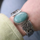 Bracelet rigide en argent et amazonite