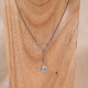 Collier d'exception en argent avec topaze bleue et marcassite