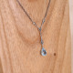 Collier d'exception en argent avec topaze bleue et marcassite