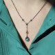 Collier d'exception en argent avec topaze bleue et marcassite