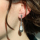 Boucles d'oreilles d'exception en argent avec marcassite et nacre