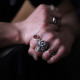 Bague anti-stress en argent et corail