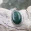 Pendentif en argent et malachite