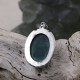 Pendentif en argent et malachite