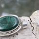 Pendentif en argent et malachite