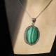 Pendentif en argent et malachite