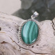 Pendentif en argent et malachite