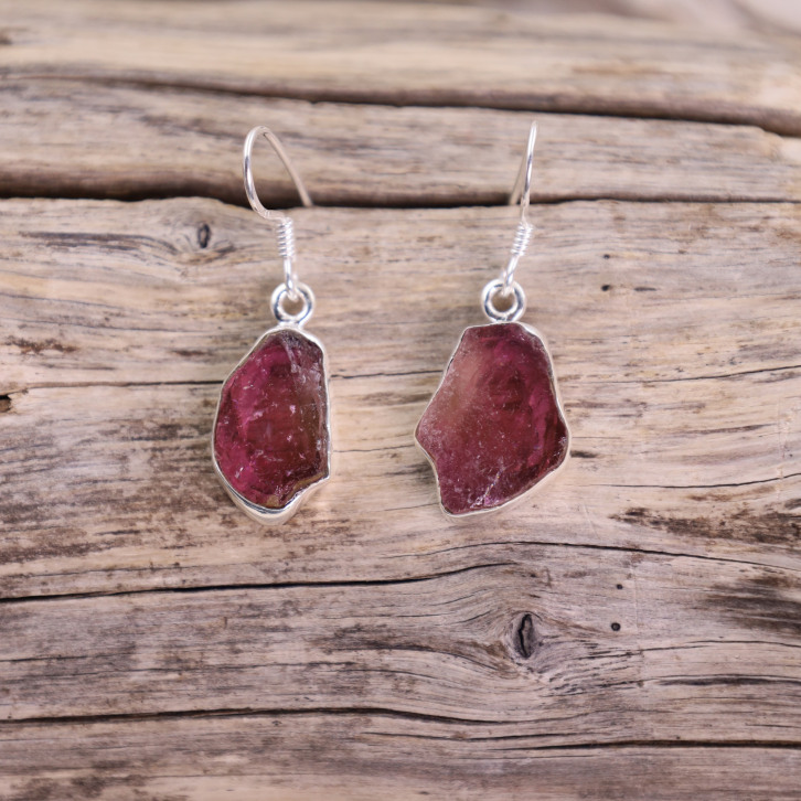 Boucles d'oreilles en argent et tourmaline