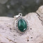 Pendentif en argent et malachite