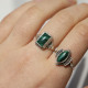 Bague en argent et malachite