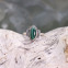 Bague en argent et malachite