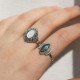 Bague en argent et labradorite