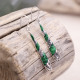 Boucles d'oreilles en argent et malachite