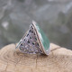 Bague d'exception en argent avec jade et marcassites