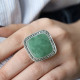 Bague d'exception en argent avec jade et marcassites