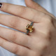 Bague d'exception en argent avec citrine et marcassites