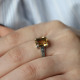 Bague d'exception en argent avec citrine et marcassites