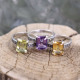 Bague d'exception en argent avec citrine et marcassites