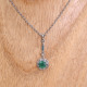 Collier d'exception en argent avec agate verte et marcassites