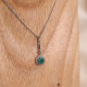 Collier d'exception en argent avec agate verte et marcassites