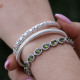 Bracelet d'exception en argent avec diopside chrome et zirconium