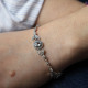 Bracelet d'exception en argent avec topaze bleue et marcassites