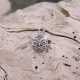 Pendentif d'exception en argent "hibou" avec grenat et marcassite