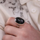 Bague en argent et black star