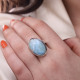 Bague en argent et larimar