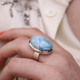 Bague en argent et larimar