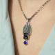 Pendentif d'exception en argent avec lapis lazuli, onyx et marcassite