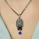 Pendentif d'exception en argent avec lapis lazuli, onyx et marcassite