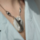 Collier d'exception en argent avec nacre, spinelle et marcassites